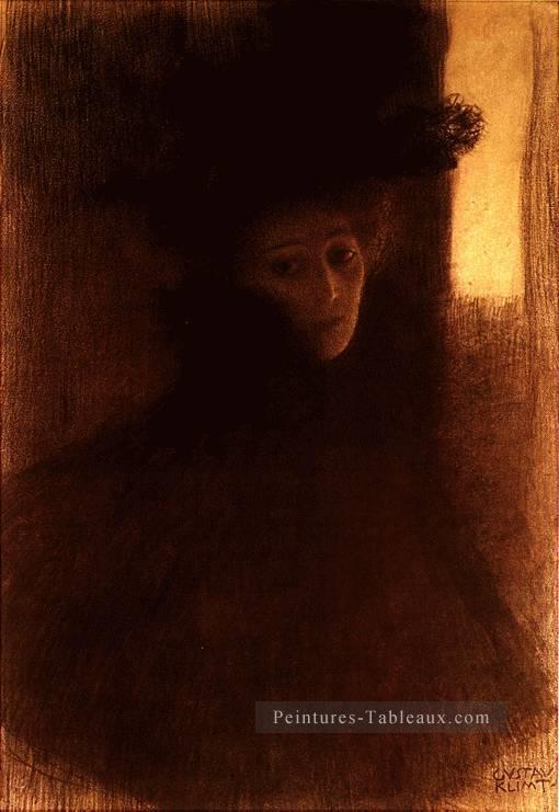 Dame mit Cape 1897 symbolisme Gustav Klimt Peintures à l'huile